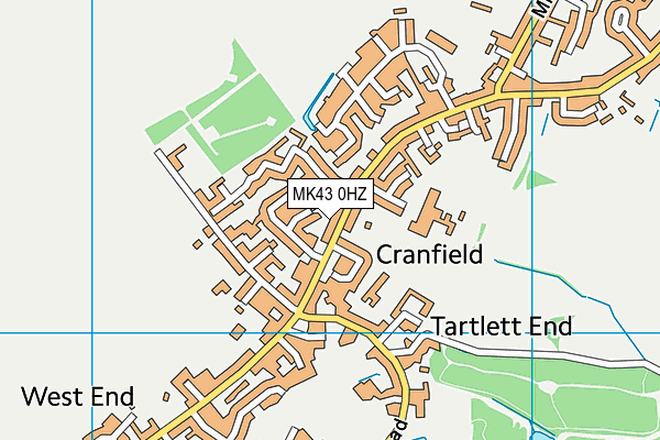 MK43 0HZ map - OS VectorMap District (Ordnance Survey)