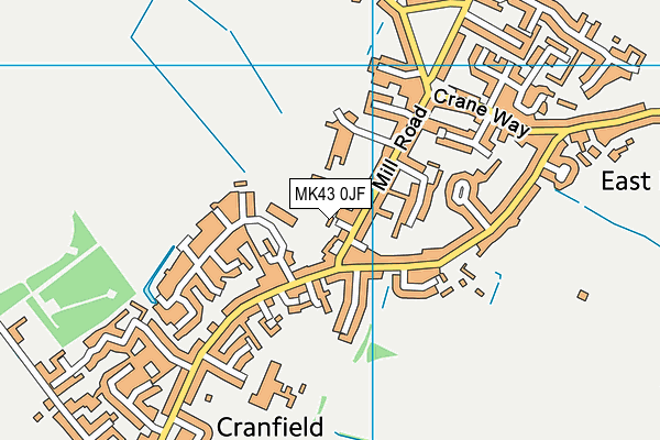 MK43 0JF map - OS VectorMap District (Ordnance Survey)