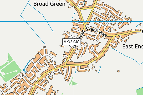 MK43 0JG map - OS VectorMap District (Ordnance Survey)
