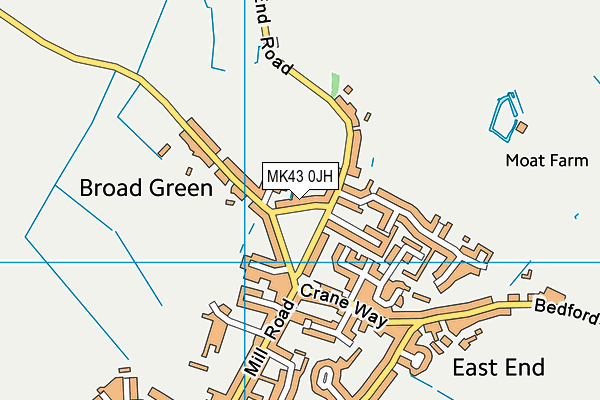 MK43 0JH map - OS VectorMap District (Ordnance Survey)