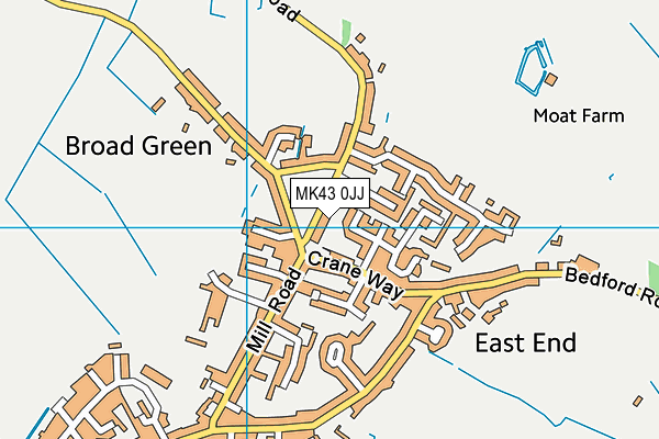 MK43 0JJ map - OS VectorMap District (Ordnance Survey)