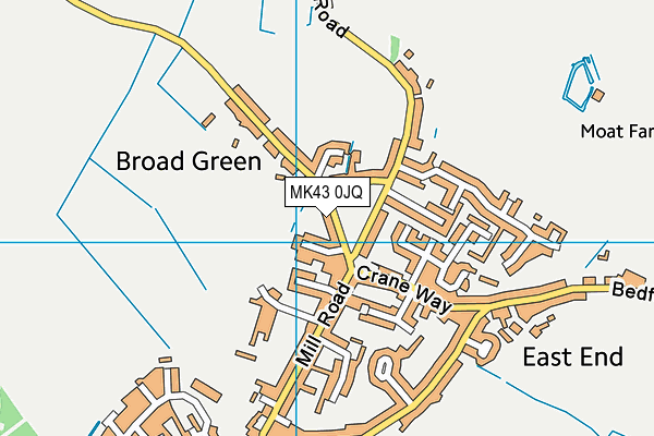 MK43 0JQ map - OS VectorMap District (Ordnance Survey)