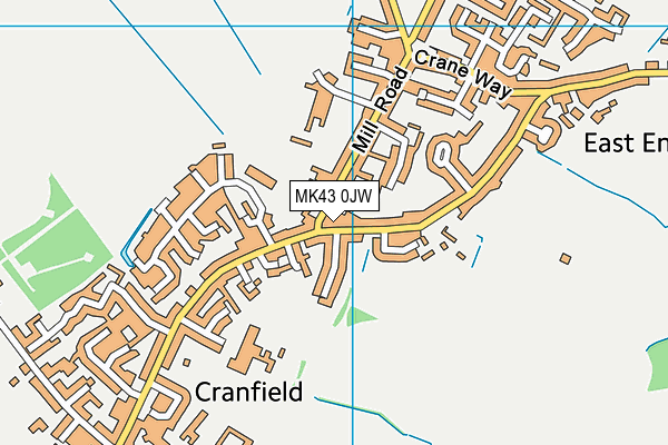 MK43 0JW map - OS VectorMap District (Ordnance Survey)