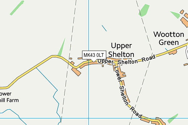 MK43 0LT map - OS VectorMap District (Ordnance Survey)