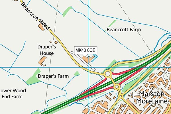 MK43 0QE map - OS VectorMap District (Ordnance Survey)