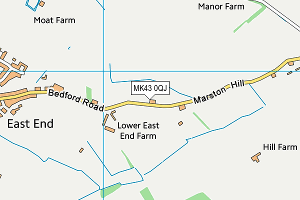 MK43 0QJ map - OS VectorMap District (Ordnance Survey)