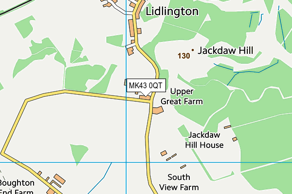 MK43 0QT map - OS VectorMap District (Ordnance Survey)