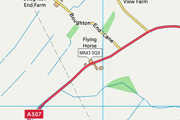 MK43 0QX map - OS VectorMap District (Ordnance Survey)