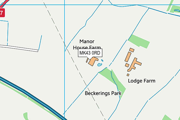 MK43 0RD map - OS VectorMap District (Ordnance Survey)