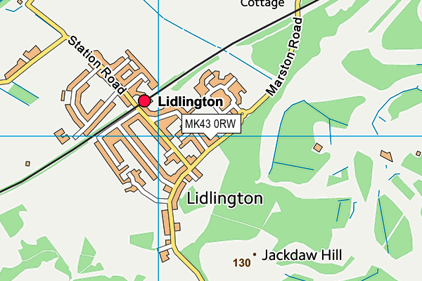 MK43 0RW map - OS VectorMap District (Ordnance Survey)