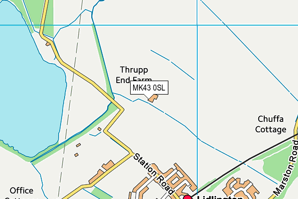 MK43 0SL map - OS VectorMap District (Ordnance Survey)