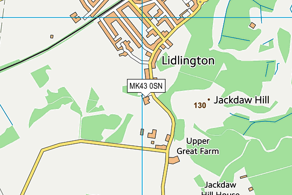 MK43 0SN map - OS VectorMap District (Ordnance Survey)