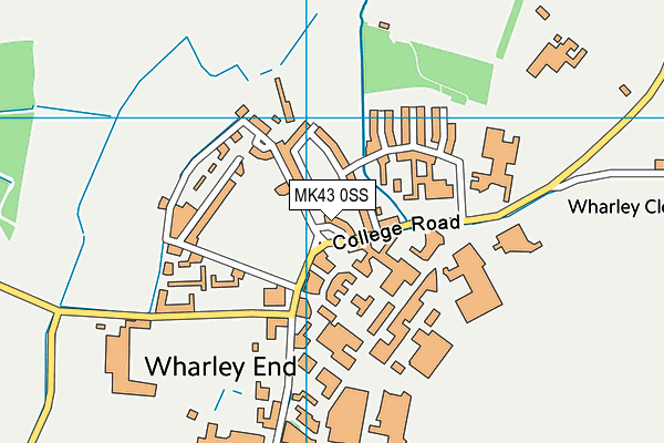 MK43 0SS map - OS VectorMap District (Ordnance Survey)