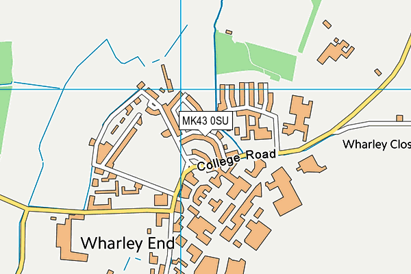 MK43 0SU map - OS VectorMap District (Ordnance Survey)