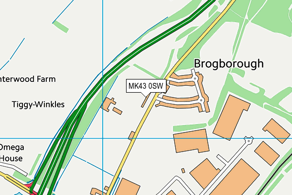 MK43 0SW map - OS VectorMap District (Ordnance Survey)