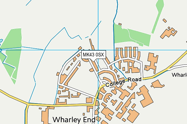 MK43 0SX map - OS VectorMap District (Ordnance Survey)