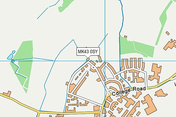 MK43 0SY map - OS VectorMap District (Ordnance Survey)