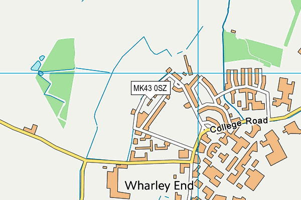 MK43 0SZ map - OS VectorMap District (Ordnance Survey)