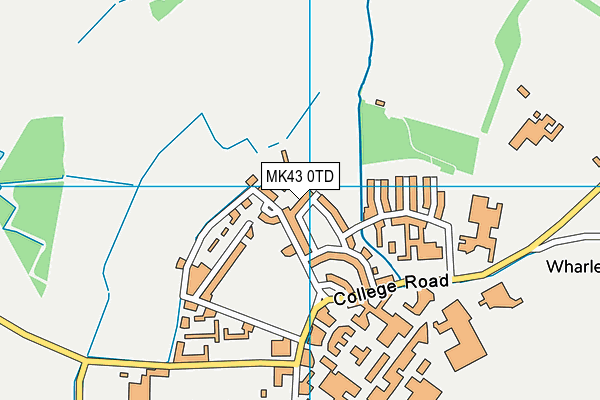 MK43 0TD map - OS VectorMap District (Ordnance Survey)