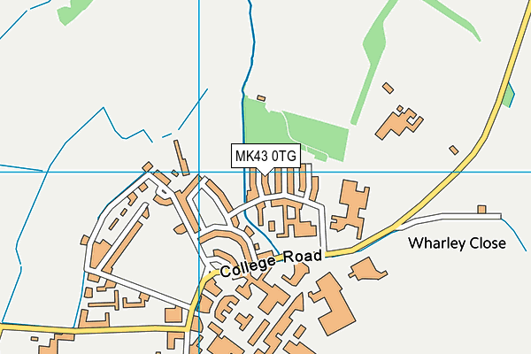 MK43 0TG map - OS VectorMap District (Ordnance Survey)