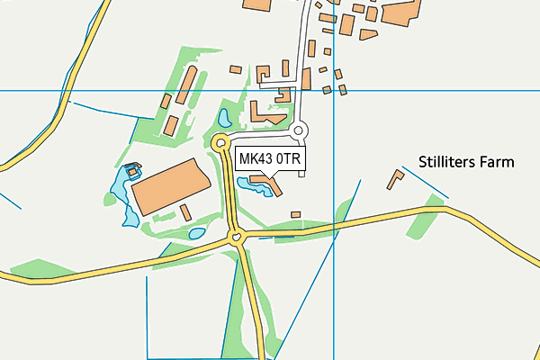 MK43 0TR map - OS VectorMap District (Ordnance Survey)