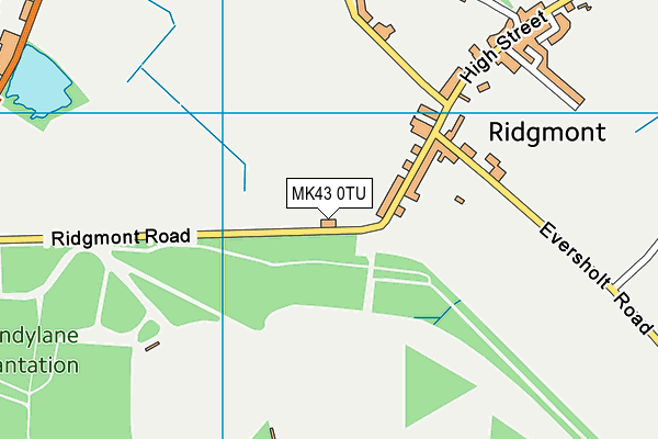 MK43 0TU map - OS VectorMap District (Ordnance Survey)