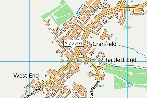 MK43 0TW map - OS VectorMap District (Ordnance Survey)