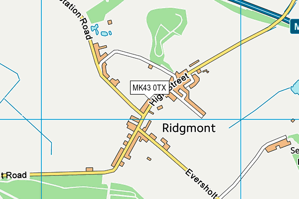 MK43 0TX map - OS VectorMap District (Ordnance Survey)