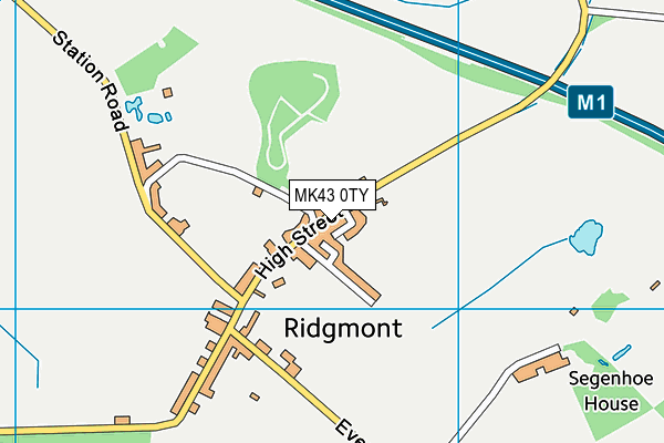 MK43 0TY map - OS VectorMap District (Ordnance Survey)