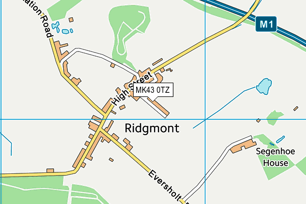 MK43 0TZ map - OS VectorMap District (Ordnance Survey)