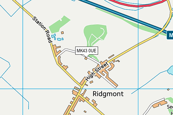 MK43 0UE map - OS VectorMap District (Ordnance Survey)