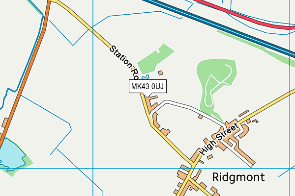 MK43 0UJ map - OS VectorMap District (Ordnance Survey)