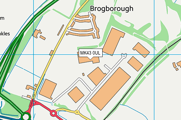 MK43 0UL map - OS VectorMap District (Ordnance Survey)