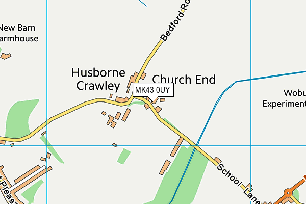 MK43 0UY map - OS VectorMap District (Ordnance Survey)