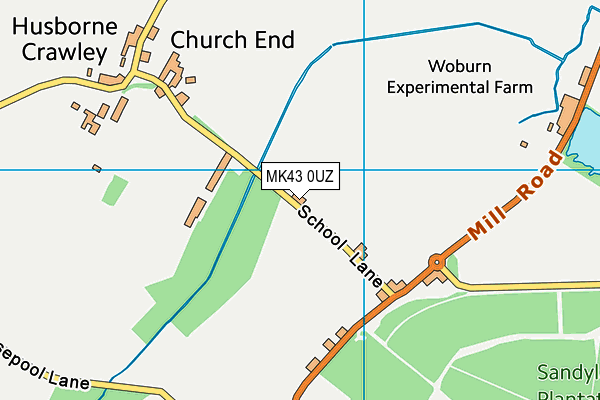 Husborne Crawley Lower School map (MK43 0UZ) - OS VectorMap District (Ordnance Survey)
