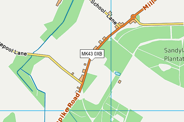 MK43 0XB map - OS VectorMap District (Ordnance Survey)