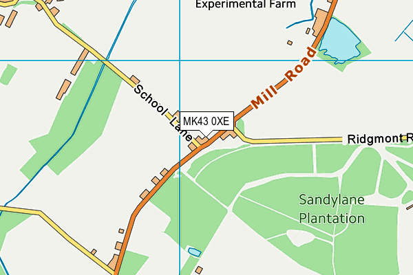 MK43 0XE map - OS VectorMap District (Ordnance Survey)