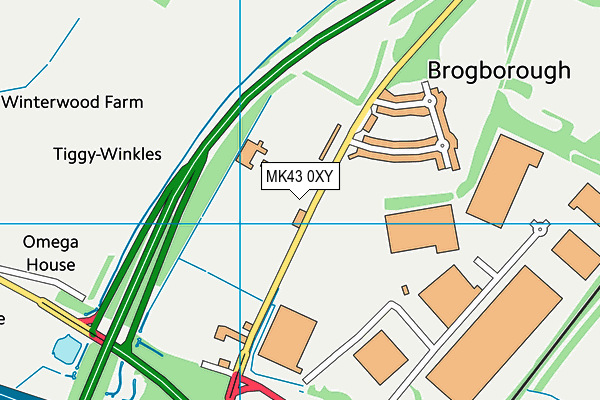 MK43 0XY map - OS VectorMap District (Ordnance Survey)