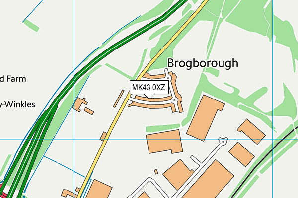 MK43 0XZ map - OS VectorMap District (Ordnance Survey)