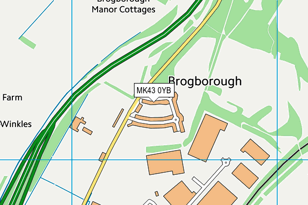 MK43 0YB map - OS VectorMap District (Ordnance Survey)