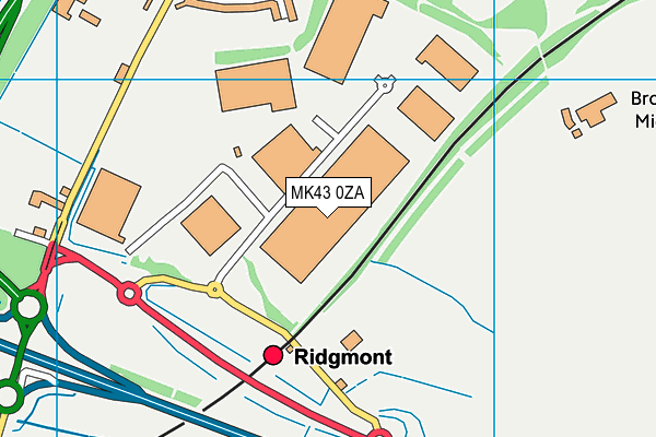 MK43 0ZA map - OS VectorMap District (Ordnance Survey)