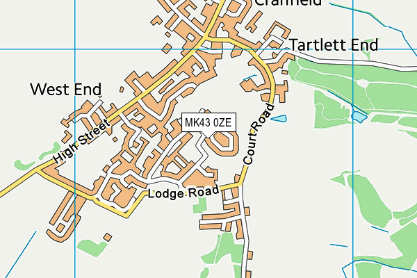 MK43 0ZE map - OS VectorMap District (Ordnance Survey)