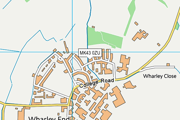 MK43 0ZU map - OS VectorMap District (Ordnance Survey)