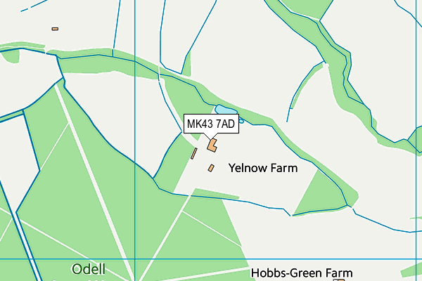 MK43 7AD map - OS VectorMap District (Ordnance Survey)