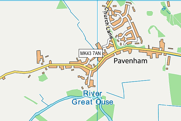 MK43 7AN map - OS VectorMap District (Ordnance Survey)