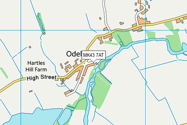MK43 7AT map - OS VectorMap District (Ordnance Survey)