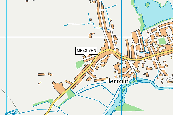MK43 7BN map - OS VectorMap District (Ordnance Survey)