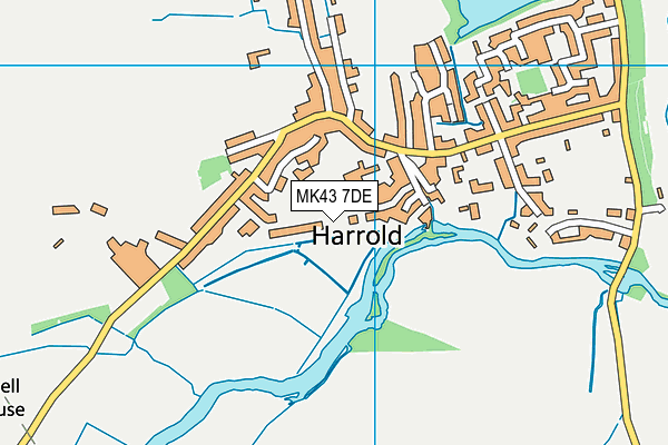 Harrold Priory Middle School (Closed) map (MK43 7DE) - OS VectorMap District (Ordnance Survey)