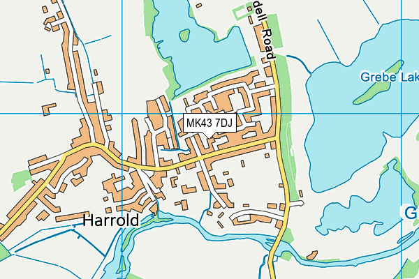 MK43 7DJ map - OS VectorMap District (Ordnance Survey)