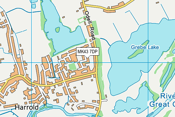 MK43 7DP map - OS VectorMap District (Ordnance Survey)